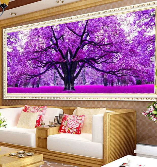 Hoàn toàn mới khâu 5D kim cương sơn phòng khách đầy khoan kim cương vuông nhọn cây anh đào hoa cây cảnh nề chương trình - Công cụ & phụ kiện Cross-stitch