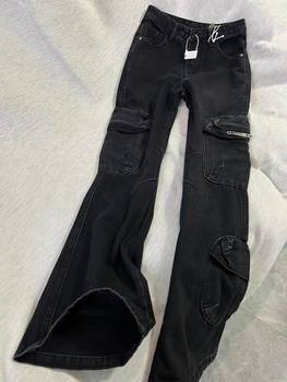 Work jeans, mid-rise jeans, casual long pants