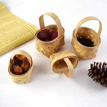 Mini wood chip woven basket souvenir basket wedding candy box Ferrolet packaging box bamboo wood chip woven small