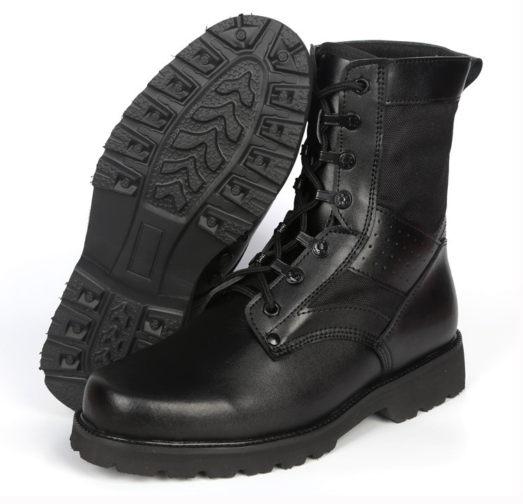 Boots militaires en cuir - lumière - Ref 1398183 Image 21