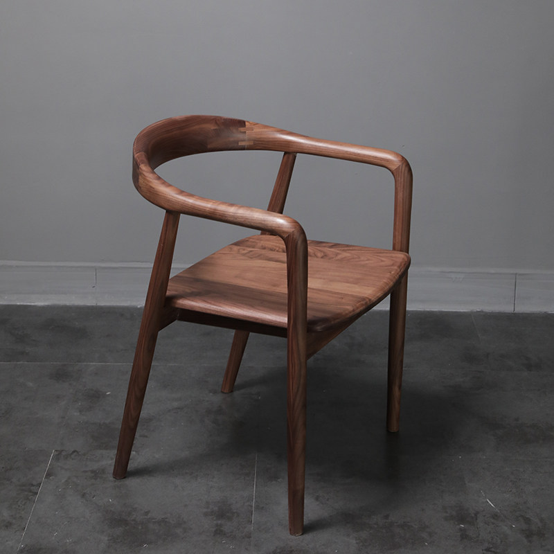 North American black walnut book chair computer chair dining chair Nordic light luxury minimalist dining table and chair combination modern minimalist study chair