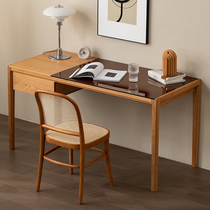 Black walnut desk Nordic Japanese minimalist rattan cherry wood desk design custom small apartment writing desk