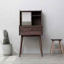 North American black walnut dresser modern minimalist small bedroom dresser custom oak cherry wood with mirror