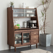 North American black walnut sideboard Copenhagen net wine cabinet custom Nordic retro cherry wood storage tea cabinet