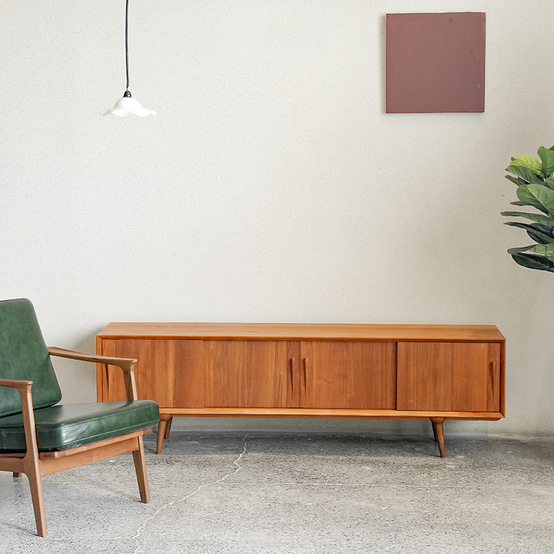 Wood na MUNA Nordic living room TV cabinet Living room bedroom modern minimalist solid wood teak TV cabinet TV cabinet