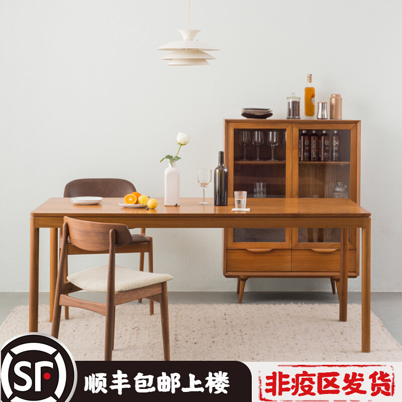 Muna furniture Nordic Burmese teak dining table dining chair in the ancient vintage vintage multi-kinetic tea table solid wood table