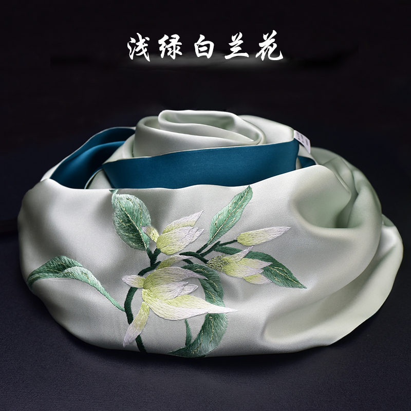 Chengdu specialty Shu embroidery hand embroidered scarf souvenir Chinese style mulberry silk silk go abroad to send gifts to foreigners