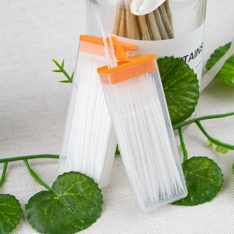 Zhenxing 120 pieces of portable double-ended plastic toothpicks to clean teeth disposable tools