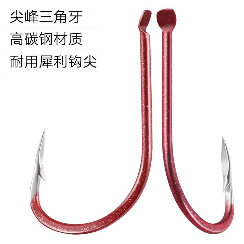Mai dian haixi fishing hook fishing hook barb stream fish hook spike red wolf tooth Japan imported fishing supplies fishing