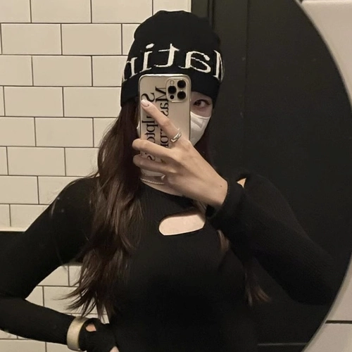 Matink Корейская шапка из шерстяной нити, весенне-летняя вязаная уличная мода, крутая девушка с большим обхватом головы, маленькая модная холодная шапка