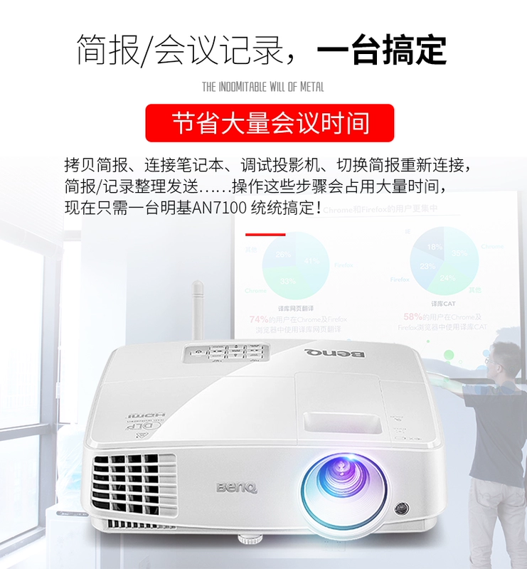 Máy chiếu Benq BenQ an7100 văn phòng kinh doanh tại nhà 3D HD thông minh không có màn hình TV không dây WiFi rạp hát tại nhà máy chiếu nhỏ 2018 mới máy chiếu panasonic