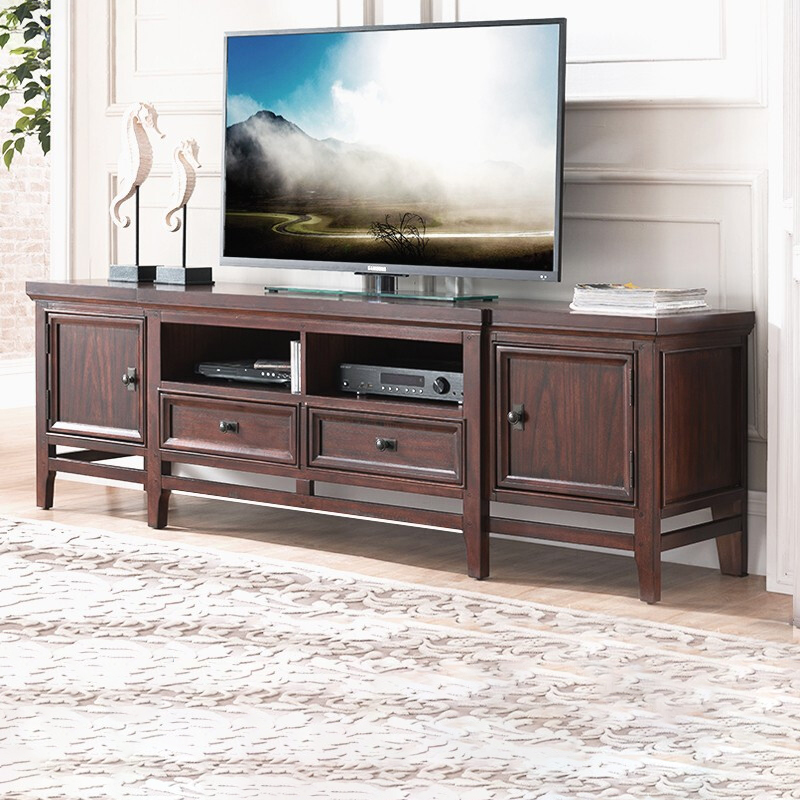 American TV Cabinet Solid Wood Ground Cabinet Living-room Light Lavish Tea Table TV Cabinet Mix Postmodern Size Family Furniture