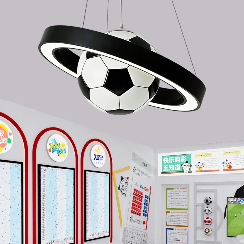 Creative Children's Bedroom Chandelier, Boy's Room Light, Shop Decoration, Lottery and Sports Lottery, 3D Gym Football Chandelier