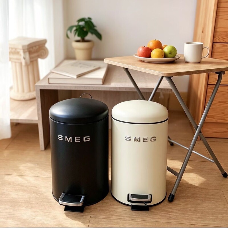 Smaig Simple ins Style Trash Can Home Stainless Steel 12L Large Capacity Foot Pedal Trash Can with Lid Smaig Simple ins Style Trash Can Home Stainless Steel 12L Large Capacity Foot Pedal Trash Can with Lid