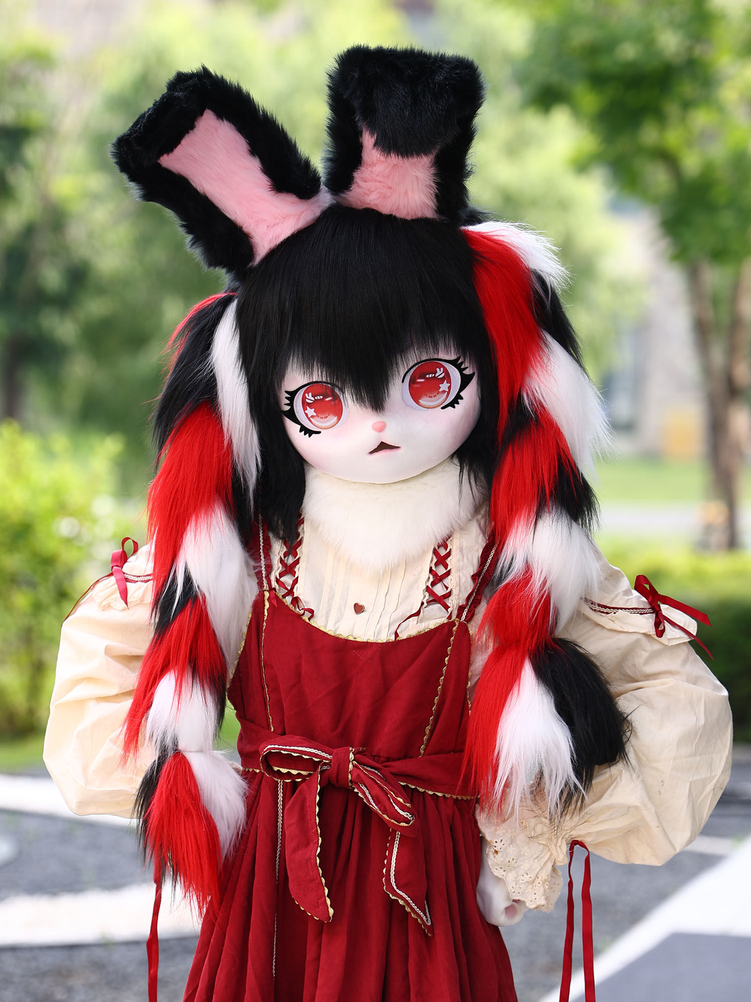 Fursuit Long Haired Husky Fox Mascot Head Party Halloween Fur Role