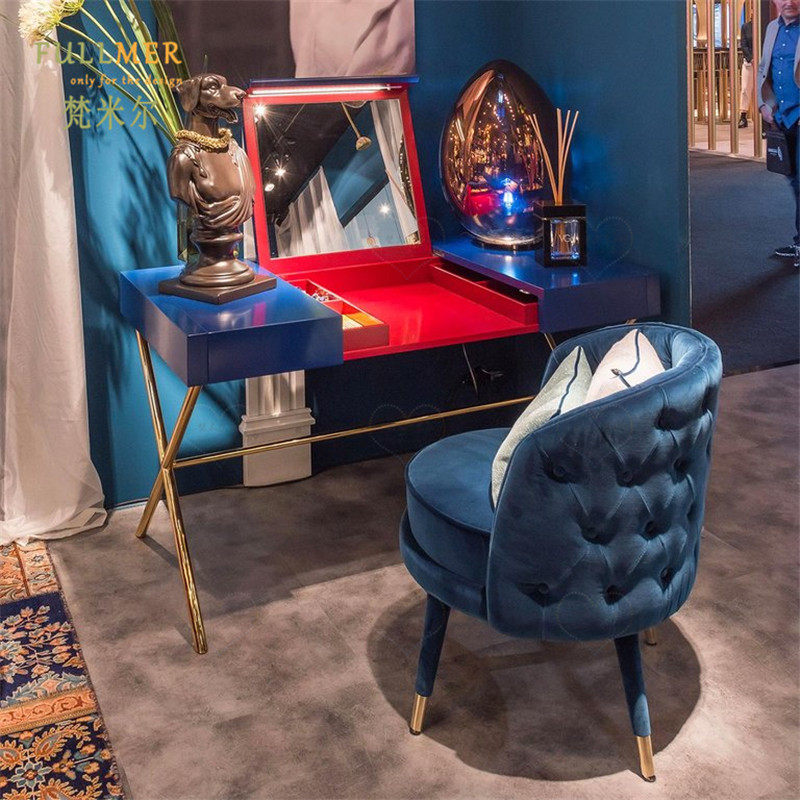 Nordic makeup chair modern minimalist light luxury home bedroom study makeup chair American style with backrest desk chair