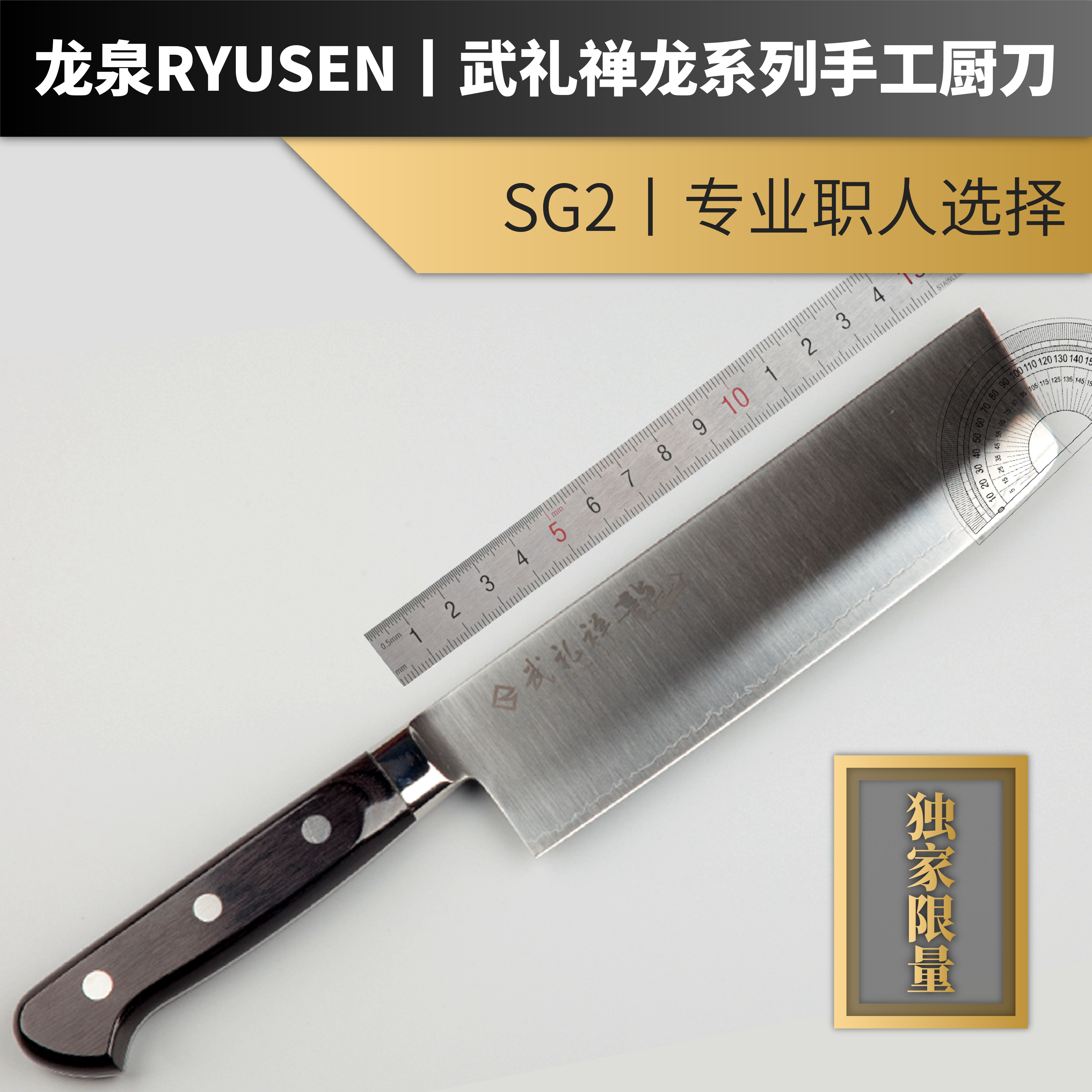 Yan Ren Society Japan imported Longquan blade Wuli Zen Dragon SG2 stainless steel kitchen knife hand-forged household kitchen knife