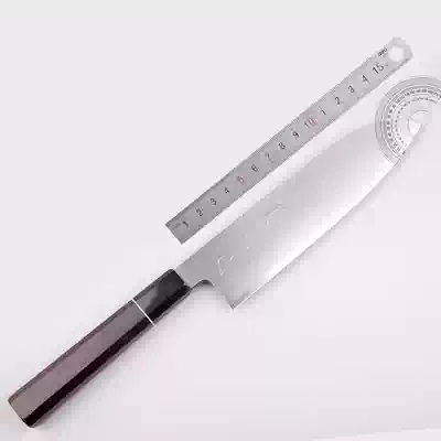 Rock blade club Japan imported Sakai Shiguang Xiaobai two steel hand forged chef knife Household kitchen knife cow knife Sande