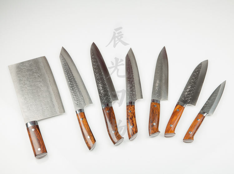 George Desert Iron Wood Handle SRS13 Powder Steel Stainless Steel Forged Damascus Hammer Pattern Sande Knife