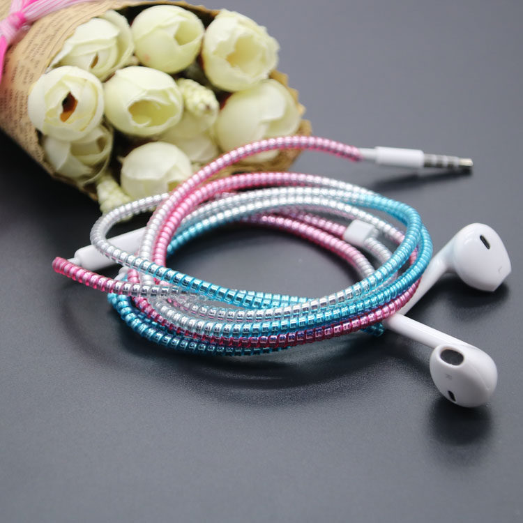 Ear machine line protection rope Apple Android headphones Universal spring wire twister earplugs ear-in-ear anti-fracture protection line