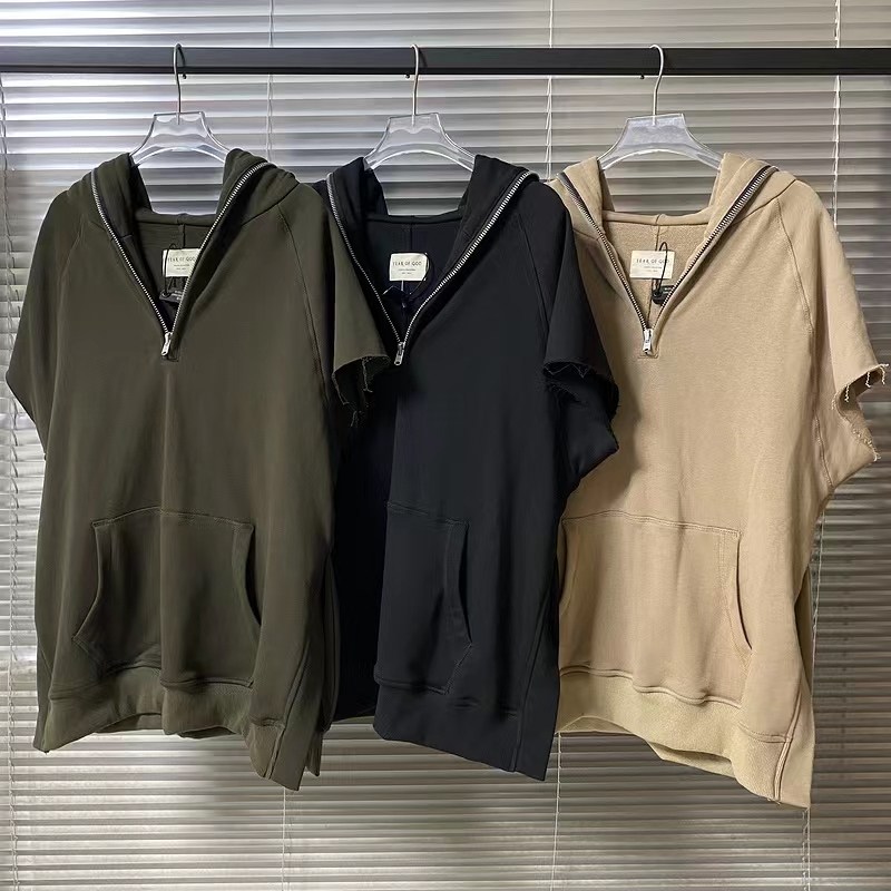 3Rd Main Line Season 3 Hoodie Vest with Double Hood, Pure Cotton Fabric, High Street Layered Wear, Inner Layering Shirt