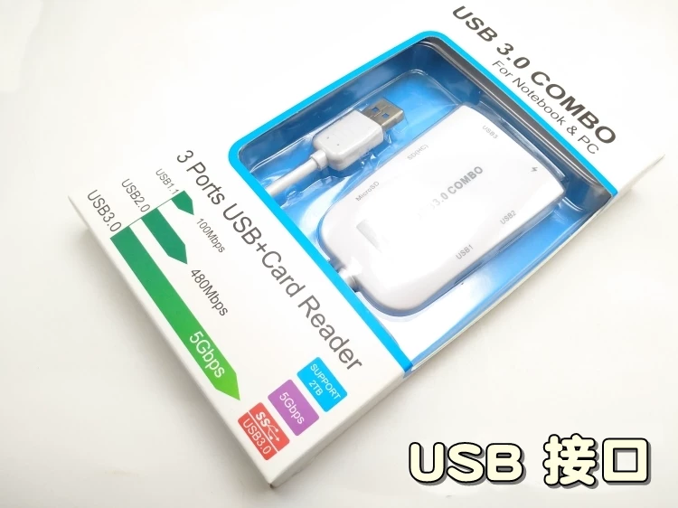 Хаб Type-C Расширение Hirror High Speed 3.0 USB OTG Считыватель карт TF SD питание