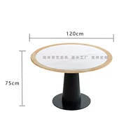 Большой круглый стол из массива ясеня с кромкой из шифера