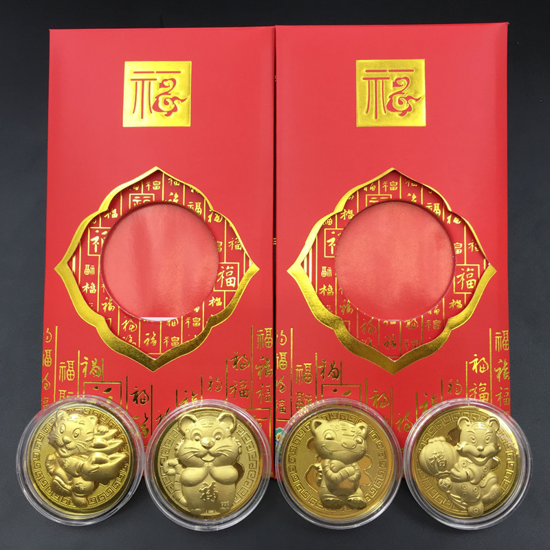 2022 Tiger Year Golden Foil Tiger Commemorative Coin Red Envelopment RMB100 Note on the birth of a gold coin New Year's Eve Lunar New Year's Eve Lunar New Year's Eve