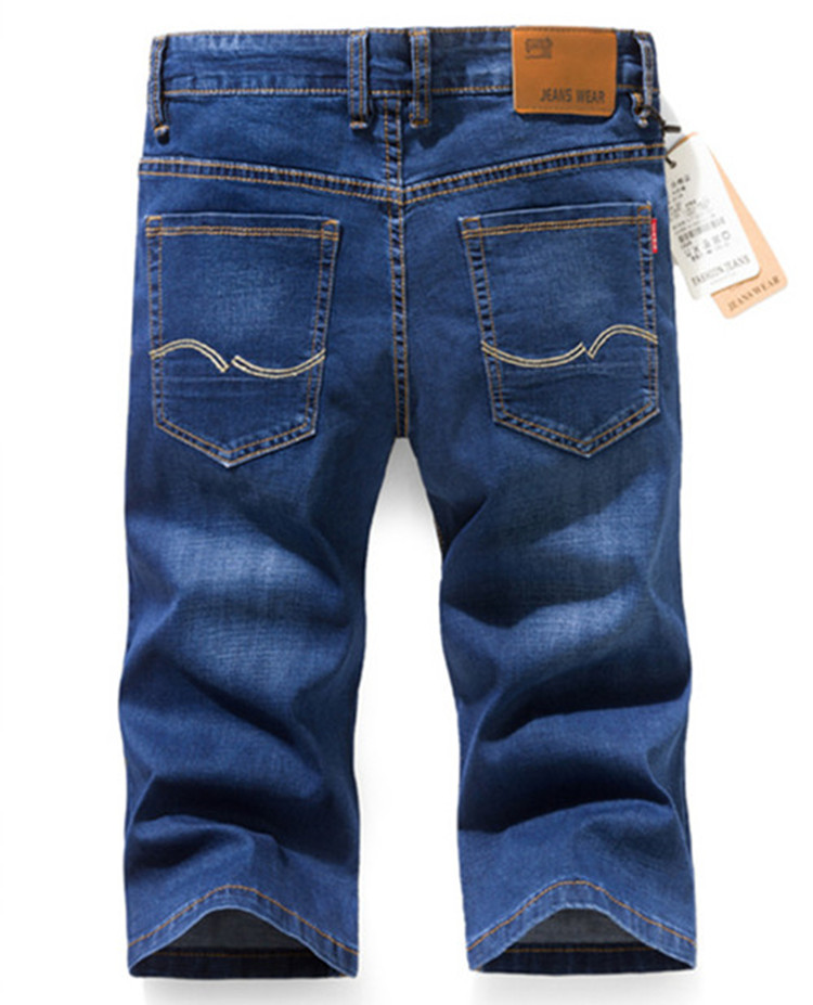 Mùa hè phần mỏng denim cắt quần thẳng giản dị nam đất trung niên người đàn ông căng 7 điểm kích thước lớn sáu điểm 6 điểm quần short