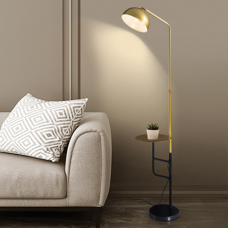 Nordic modern minimal living room light luxury floor lamp sofa side creative shelf floor lights