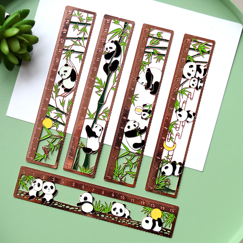 Chengdu Wen-Creation Memorial Panda Brass Hollow Scale Metal Stationery with hands-on hands-on gift