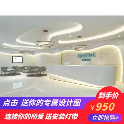 Custom company paint Front desk Reception desk Real estate hall Sample house display center Bar counter Cash register counter Beauty salon information desk