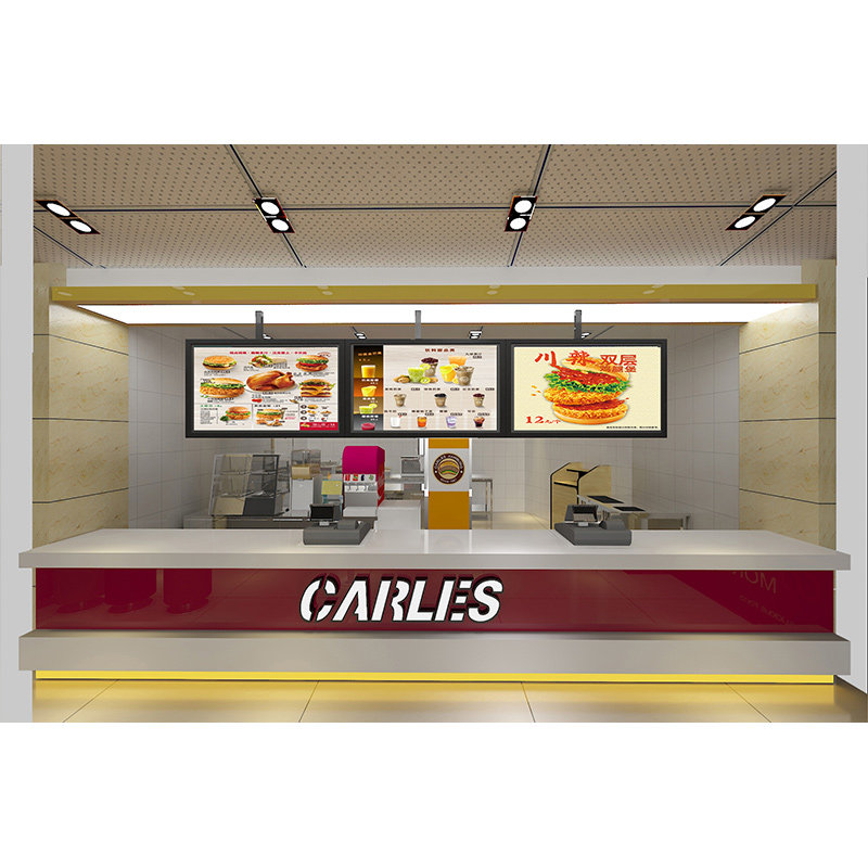 Western Dining Burger Shop Collection Silver Counter Small Eating Shop Front Desk Reception Desk Bar Tits Milk Tea Shop Marble Cashier Counter Set To Do