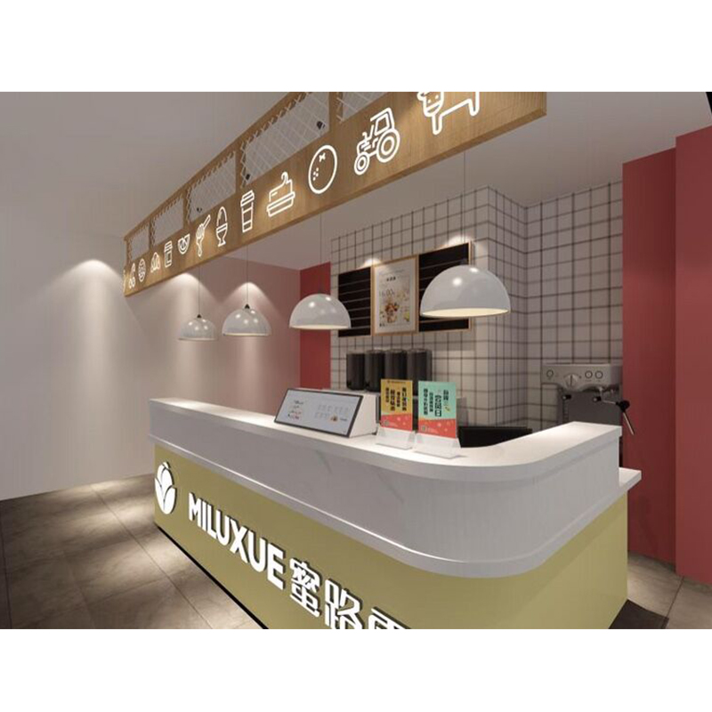 Dairy tea shop front desk bar Counters Arc water fruit shop to collect silver bar, small eating shop bar
