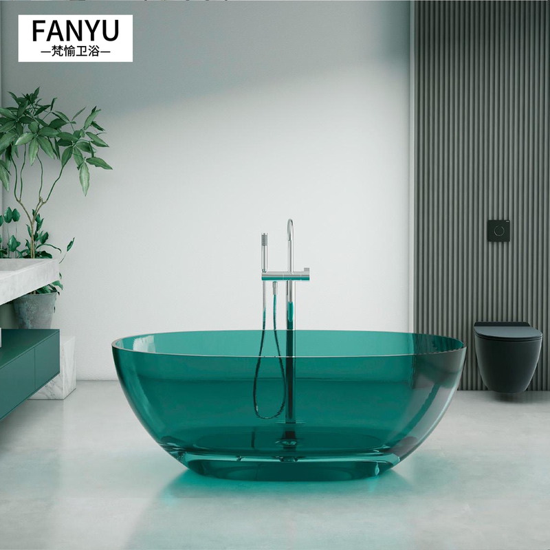 Pure Acrylic Transparent Bathtub for Home Use, Colorful Crystal Resin, Trendy Small-Sized Hotel Double-Person Spa Bath Tub
