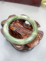 Natural blue field jade green round bar bracelet 585960 comes with certificate