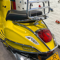 Original brand new vespa modified spring sprint 150 rear bumper black silver protective bar
