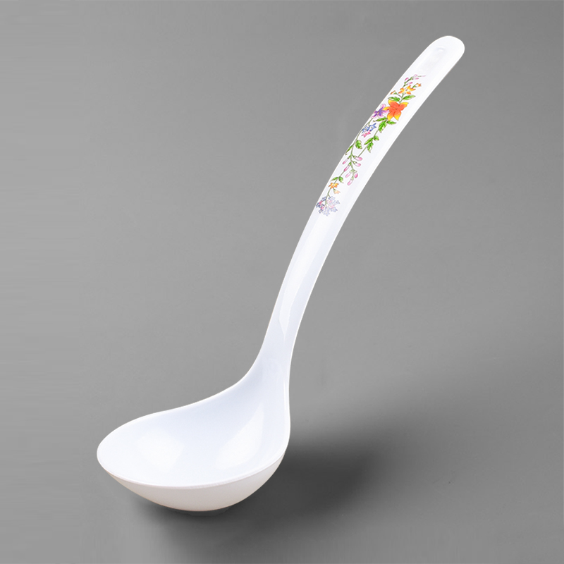 Household cute rice spoon Plastic long handle large soup spoon spoon imitation ceramic tableware spoon Japanese extended spoon porridge spoon