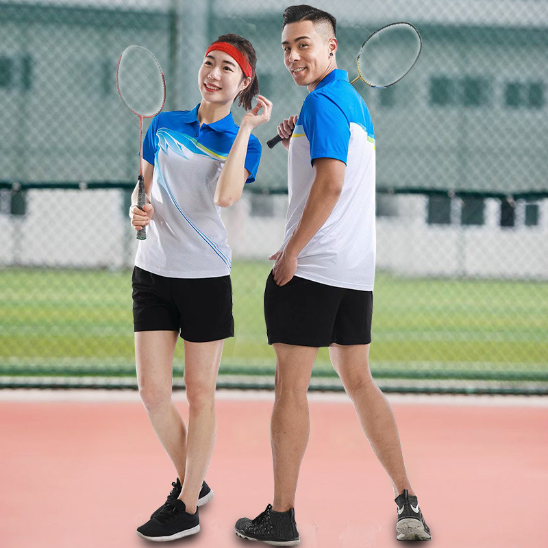 New badminton suit suit competition sportswear quick-drying printing men and women short-sleeved shorts top table tennis tennis