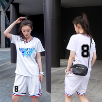 Jersey women loose outside wear basketball clothing vest Womens basketball summer short-sleeved bf wind student basketball vest uniform suit tide
