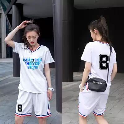 Jersey women loose outside wearing basketball uniform vest women's basketball team summer short sleeve bf wind student basketball vest team suit tide