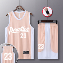 Pink Jersey Basketball Womens Jersey Male Tide Set Basket Outfit Suit Custom Blue Ball Training Vest Stir Powder