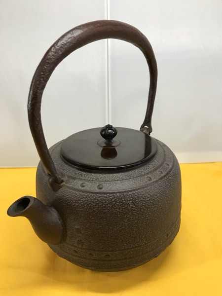 あしろ鉄　茶道具　鉄製　風炉釜　鉄瓶　茶釜　茶道　道具　置物　ビンテージ 茶釜 茶道具 アンティーク 鉄 ＃14 あしろ鉄 茶道具 鉄製 風炉釜