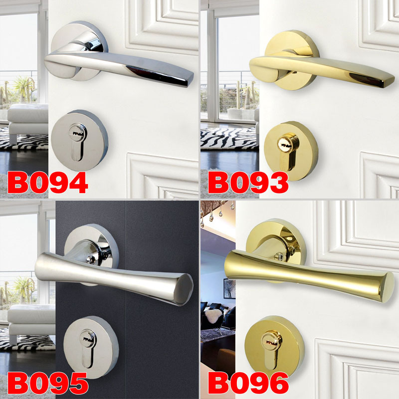 TATA Nick lock wooden door Golden door Nordic interior simple PVD Gold silent magnetic two-piece door lock