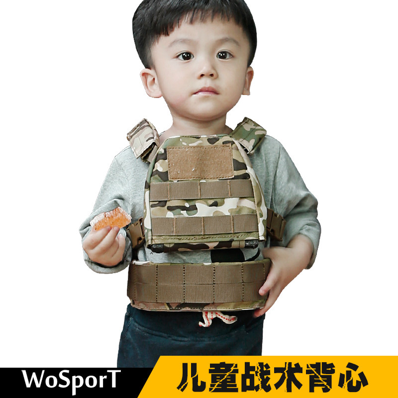 wosport 3 4 5 6 7 years Old Tactical Vest Multi-functional children's body armor Pony armor