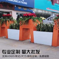 Aluminum alloy flower box stainless steel flower box outside swing flower box stainless steel flower box outdoor flower bed aluminum alloy flower box outdoor