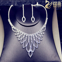 Diamond necklace earrings set party accessories women gift