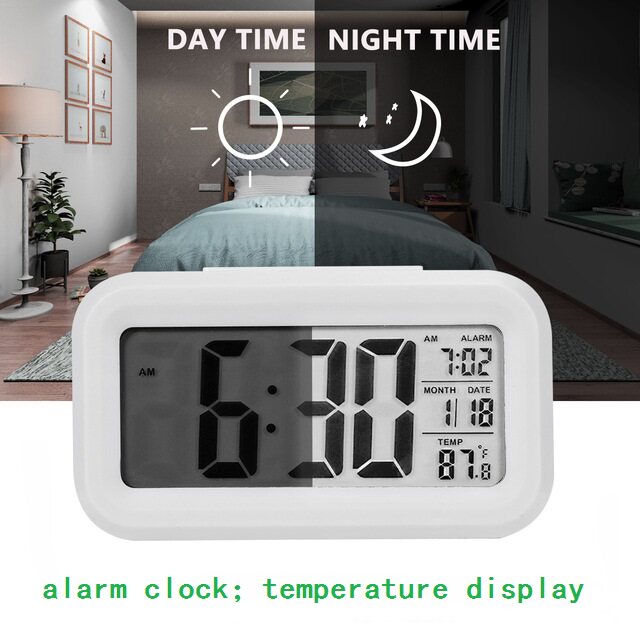 LED Digital Alarm Clock Smart Backlight Temperature Calendar
