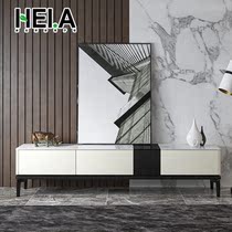 Italian minimalist tempered glass coffee table TV cabinet combination post-modern simple cabinet living room furniture into a set