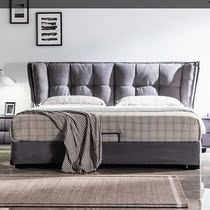 Cloth art bed modern simple ins Net red master bedroom Nordic double wedding bed 1 5 meters removable and wash creative fashion